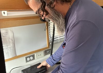 DoIt's Chris Perez sets up a mobile emergency dispatch station